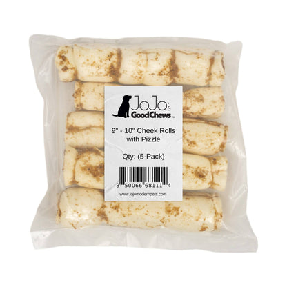 Jojo Modern Pets - 9"-10" Bully Dusted Beef Cheek Rolls Dog Chews (5/Bag) - Doglicious Bakery Bites