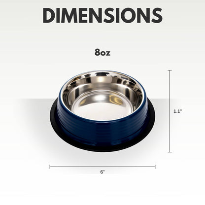 Jojo Modern Pets - Eco-friendly Non Skid Ribbed Cat & Dog Bowl (Poseidon Blue) - Doglicious Bakery Bites