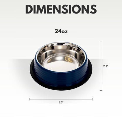Jojo Modern Pets - Eco-friendly Non Skid Ribbed Cat & Dog Bowl (Poseidon Blue) - Doglicious Bakery Bites
