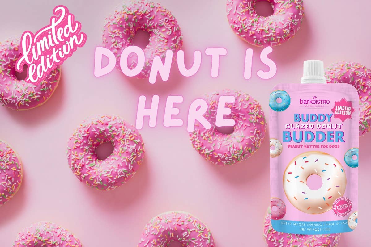 LIMITED EDITION Glazed Donut Buddy Budder -  peanut butter - Doglicious Bakery Bites