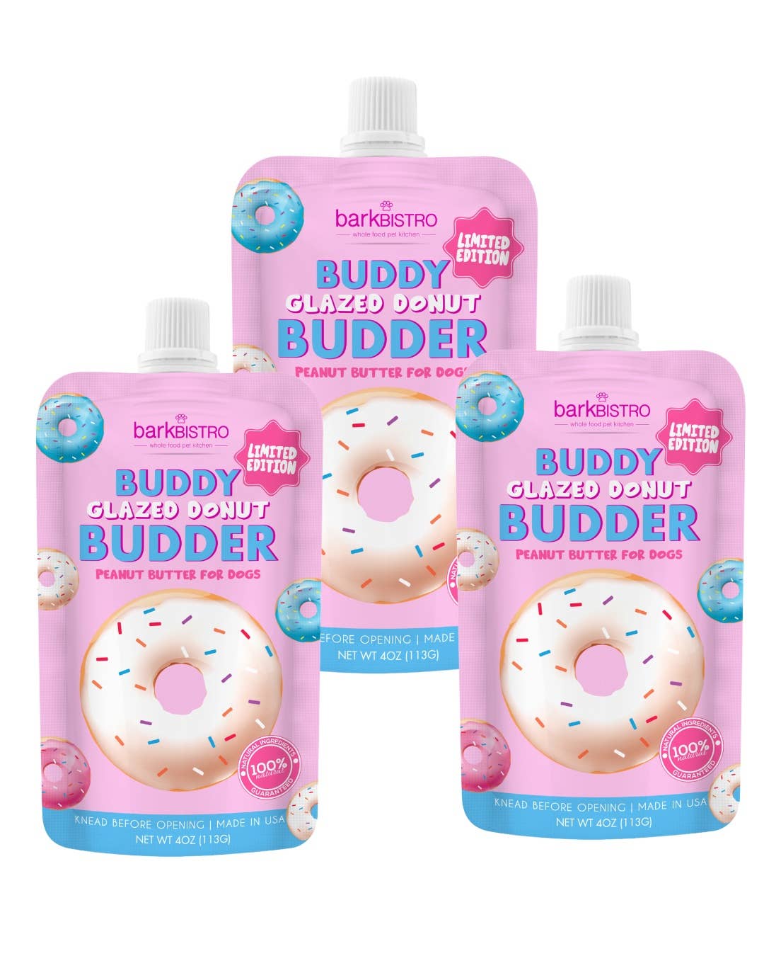 LIMITED EDITION Glazed Donut Buddy Budder -  peanut butter - Doglicious Bakery Bites