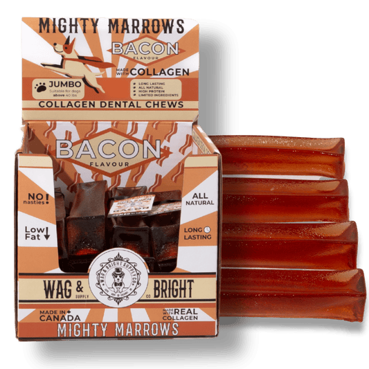 Mighty Marrows Collagen Dental Chew - Bacon - 2 Sizes - Doglicious Bakery Bites