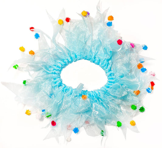 Multipet Party Pom Pom Collar Blue Medium - Doglicious Bakery Bites