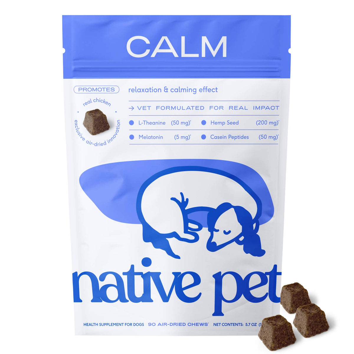 Native Pet - Calm Chews Anxiety & Calming Supplement for Dogs - Doglicious Bakery Bites