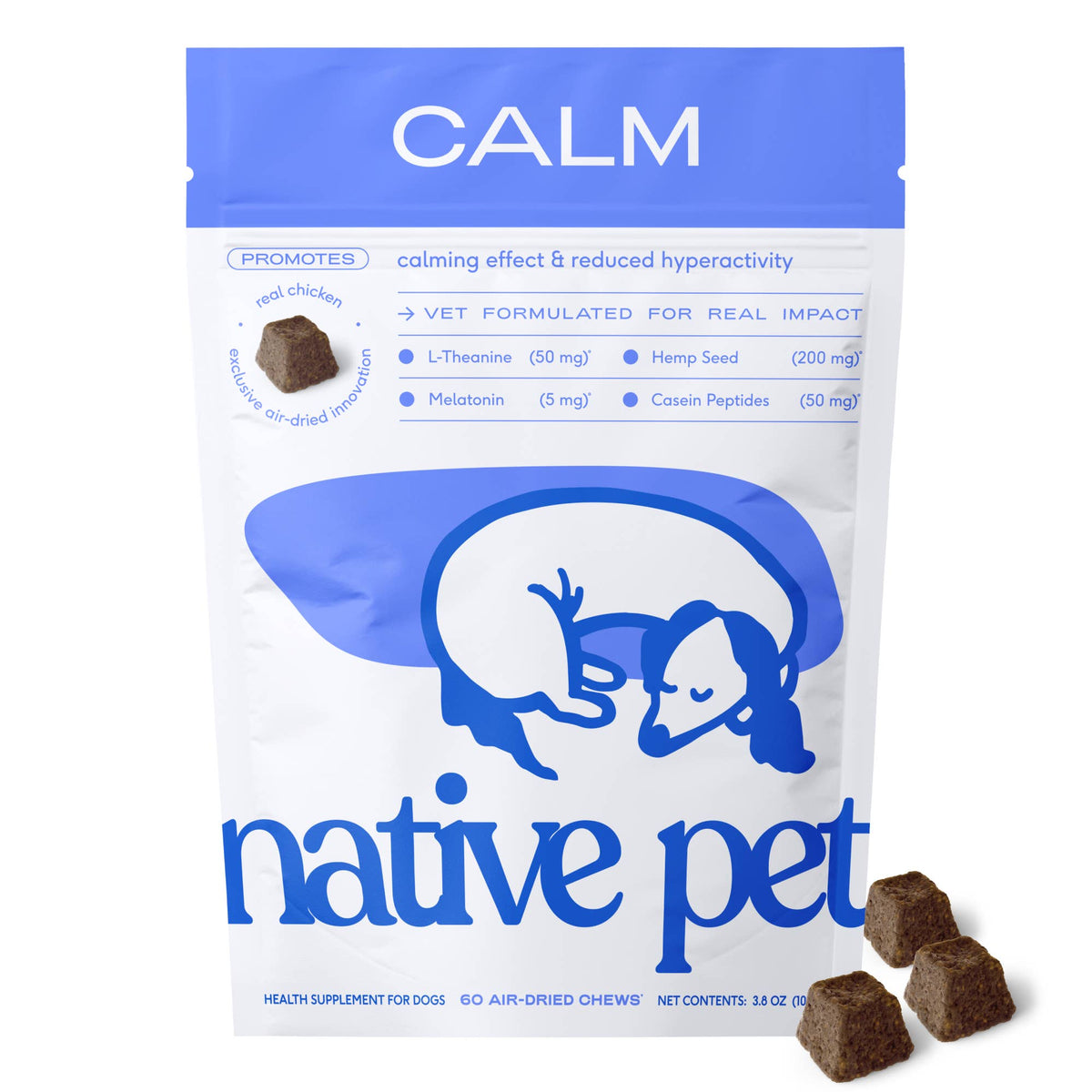 Native Pet - Calm Chews Anxiety & Calming Supplement for Dogs - Doglicious Bakery Bites