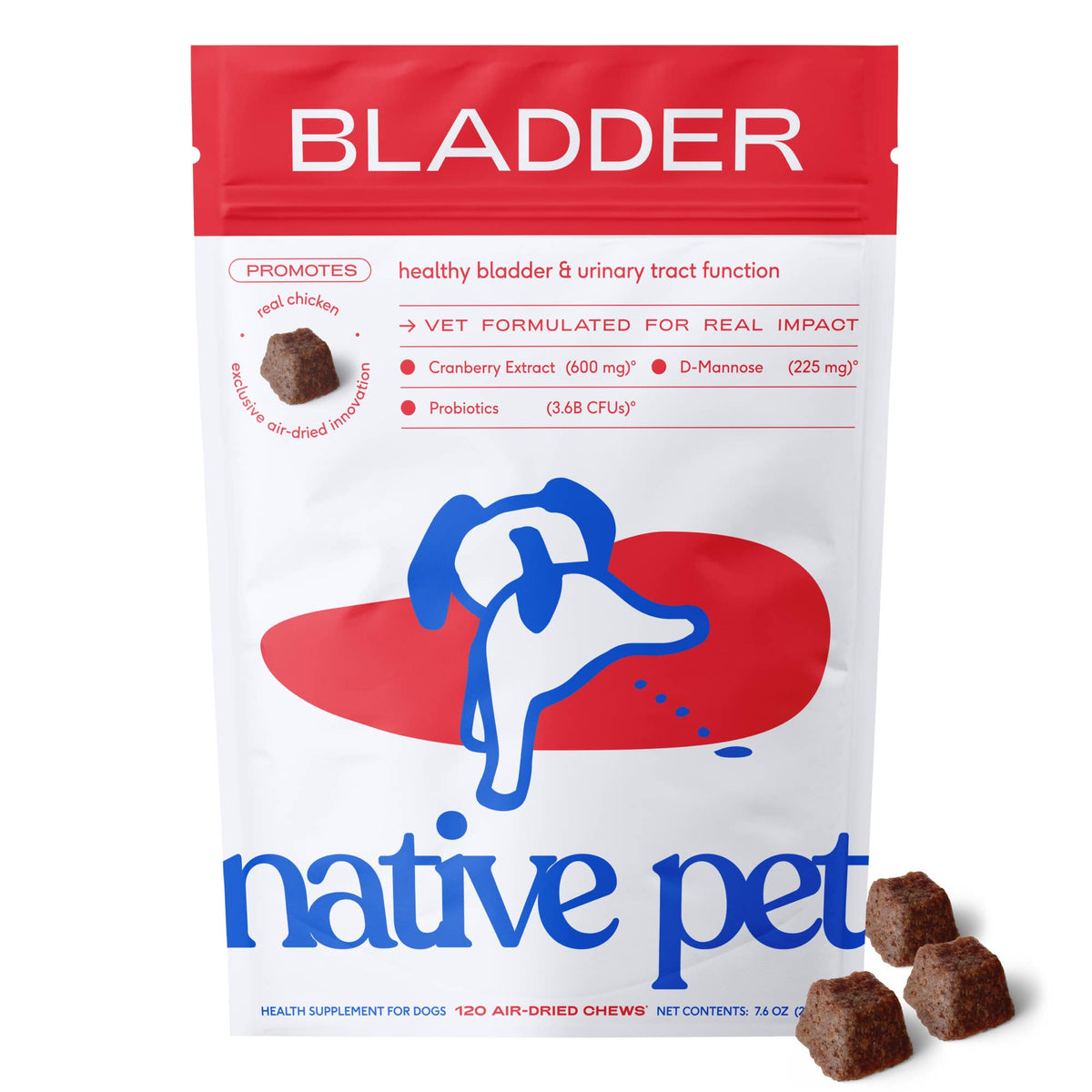Native Pet - Cranberry Bladder Chews, Kidney & Urinary Supplement for Dog - Doglicious Bakery Bites