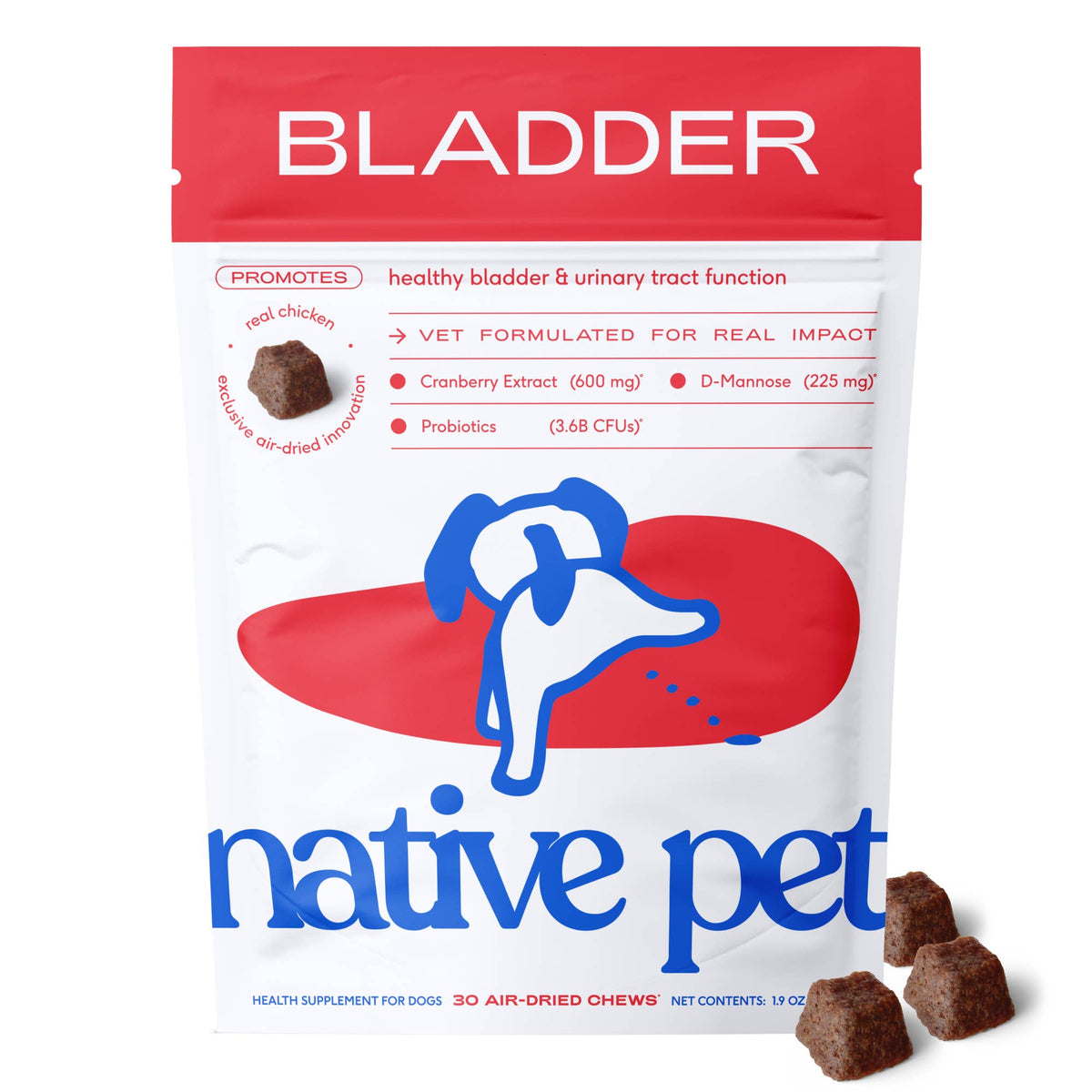 Native Pet - Cranberry Bladder Chews, Kidney & Urinary Supplement for Dog - Doglicious Bakery Bites