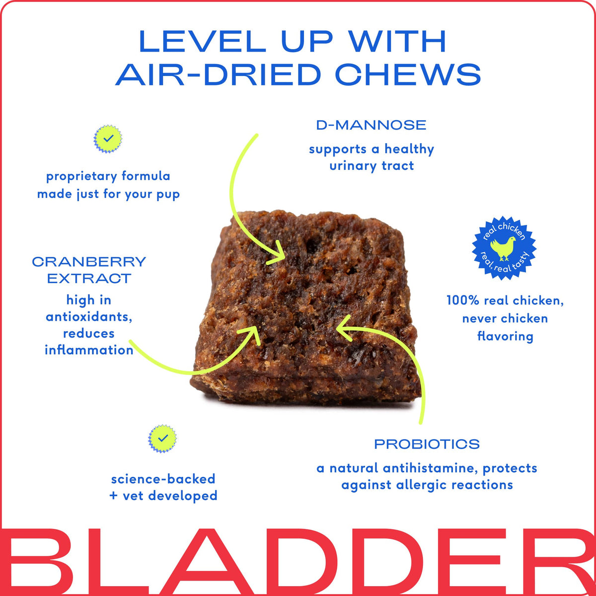 Native Pet - Cranberry Bladder Chews, Kidney & Urinary Supplement for Dog - Doglicious Bakery Bites