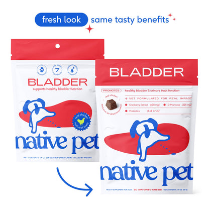 Native Pet - Cranberry Bladder Chews, Kidney & Urinary Supplement for Dog - Doglicious Bakery Bites