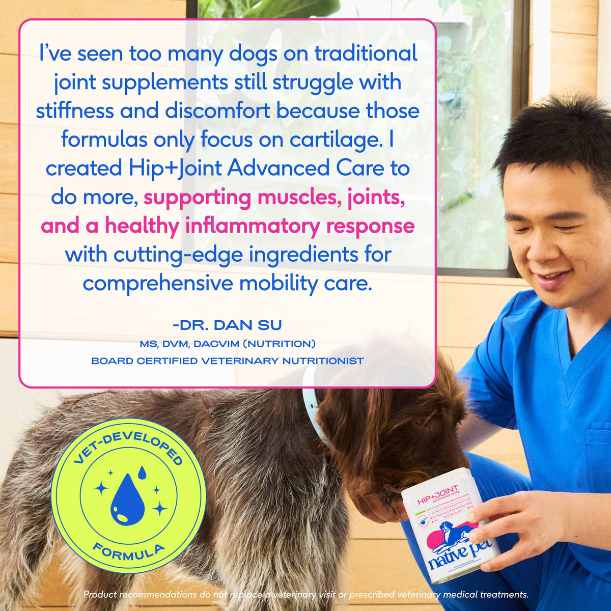 Native Pet - Hip+Joint Advanced Care Powder Joint, Muscle & Inflammation - Doglicious Bakery Bites
