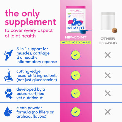 Native Pet - Hip+Joint Advanced Care Powder Joint, Muscle & Inflammation - Doglicious Bakery Bites