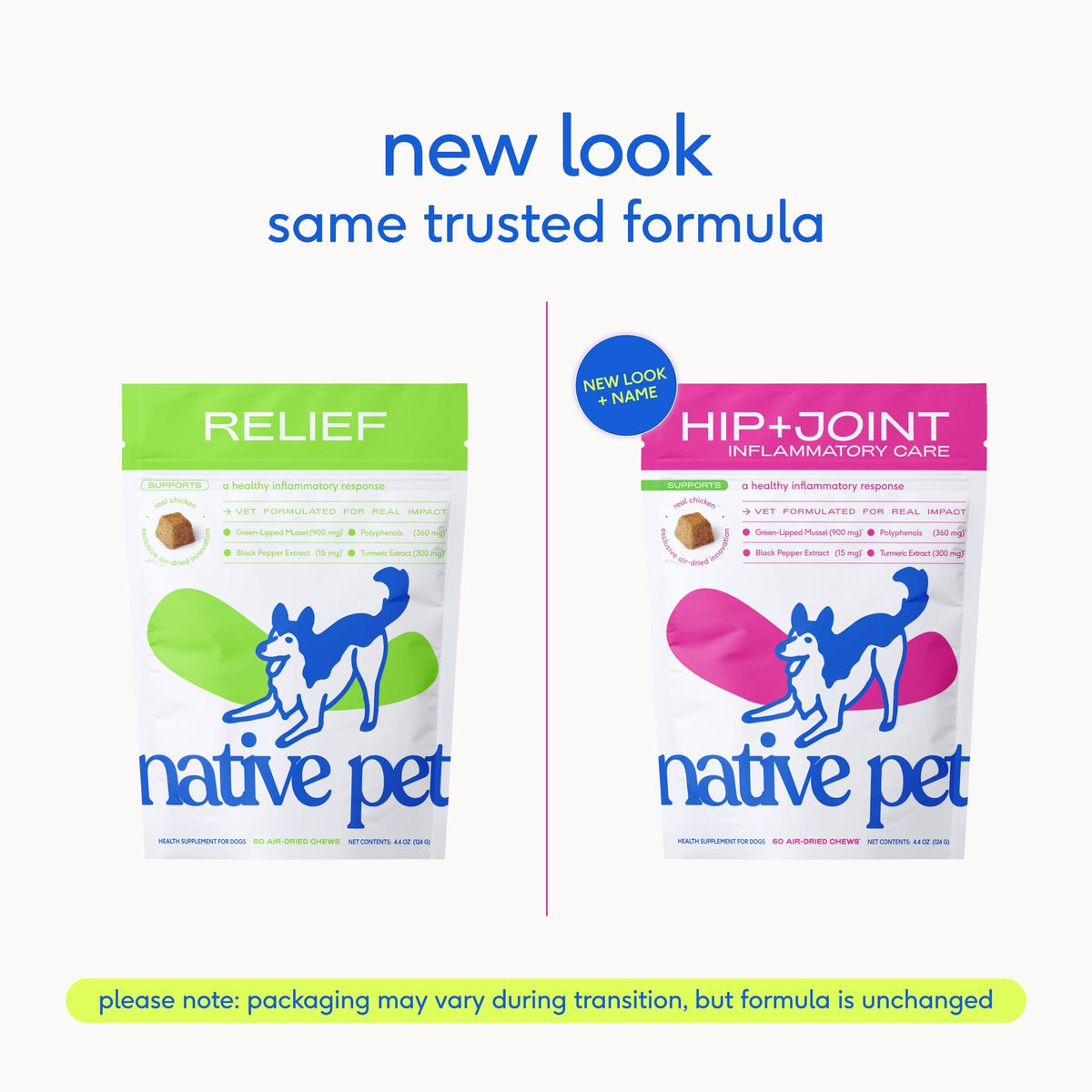 Native Pet - Hip+Joint Inflammatory Care Chews, Hip & Joint Supplement - Doglicious Bakery Bites
