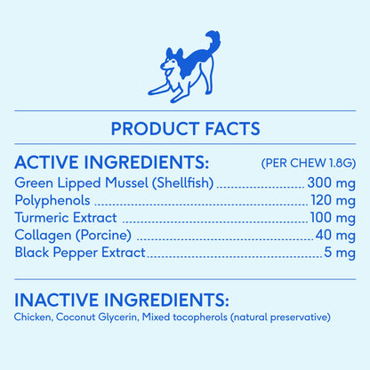 Native Pet - Hip+Joint Inflammatory Care Chews, Hip & Joint Supplement - Doglicious Bakery Bites