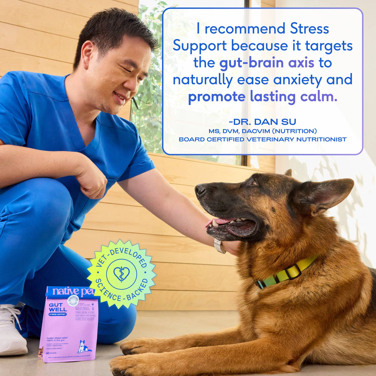 Native Pet - Native Pet GutWell Stress Support, Stress Relief & Calming - Doglicious Bakery Bites