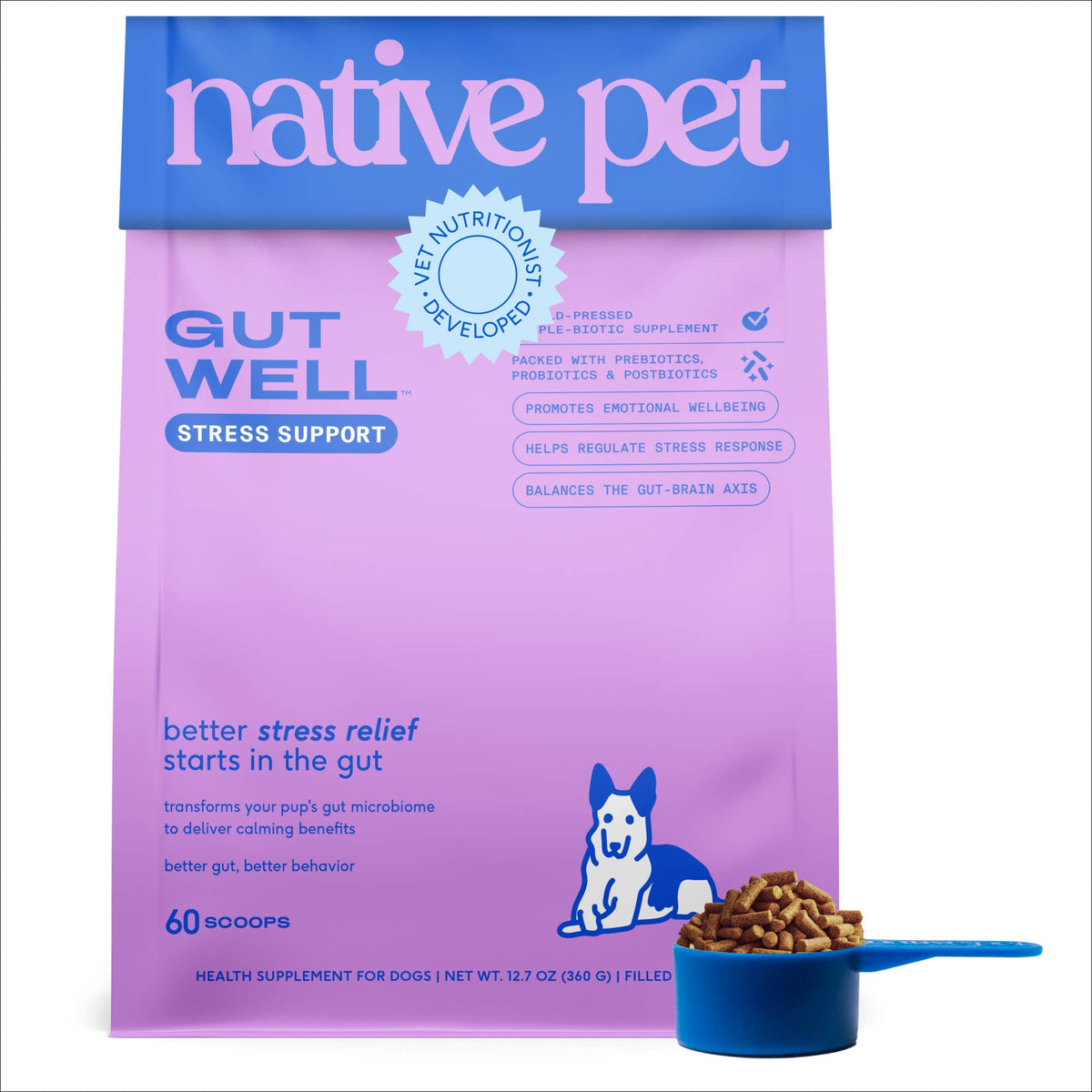 Native Pet - Native Pet GutWell Stress Support, Stress Relief & Calming - Doglicious Bakery Bites
