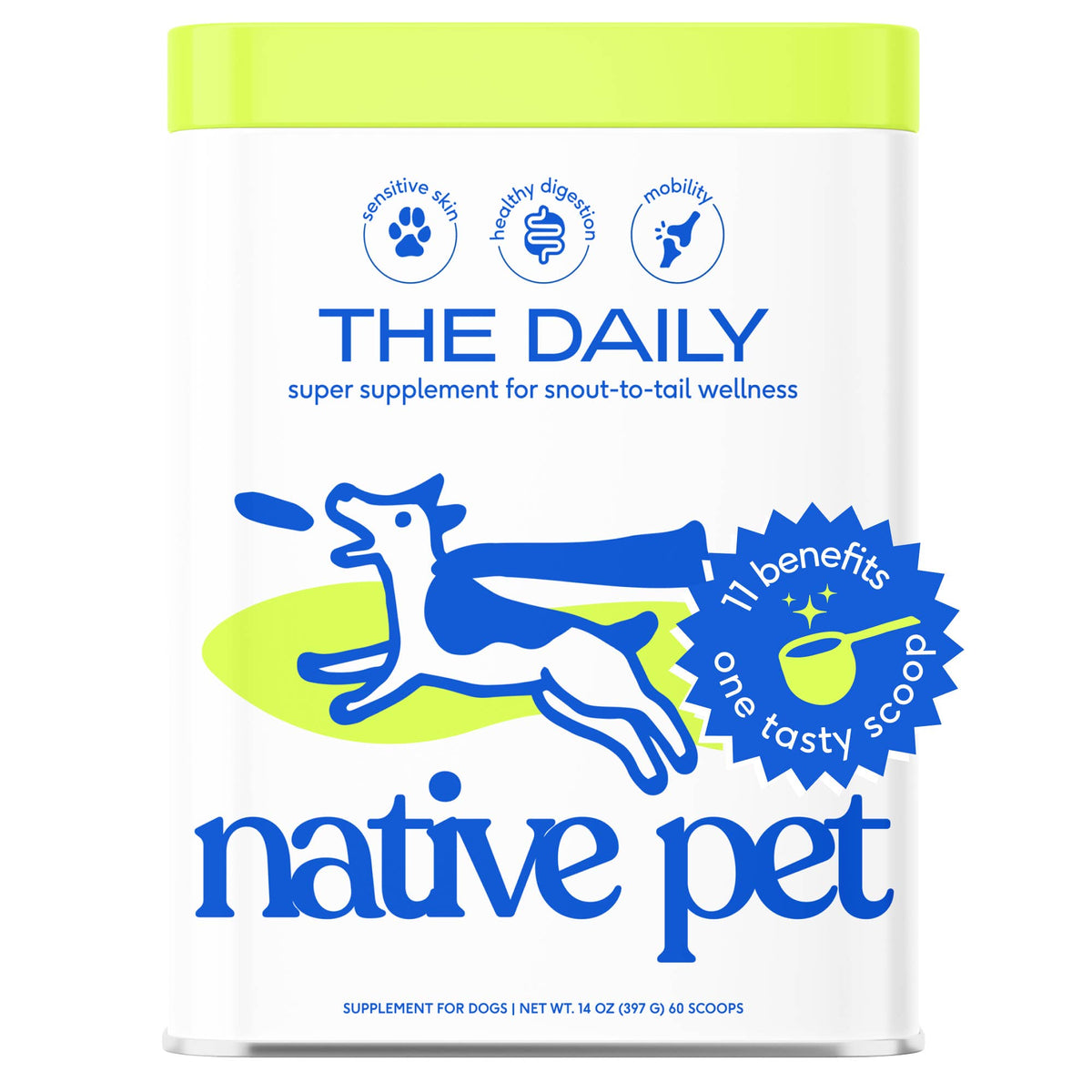 Native Pet - The Daily Powder Supplement, 11-in-1 Multivitamins for Dogs - Doglicious Bakery Bites