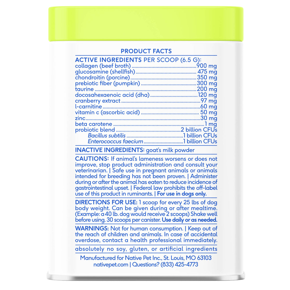 Native Pet - The Daily Powder Supplement, 11-in-1 Multivitamins for Dogs - Doglicious Bakery Bites