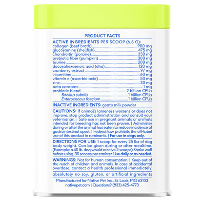 Native Pet - The Daily Powder Supplement, 11-in-1 Multivitamins for Dogs - Doglicious Bakery Bites