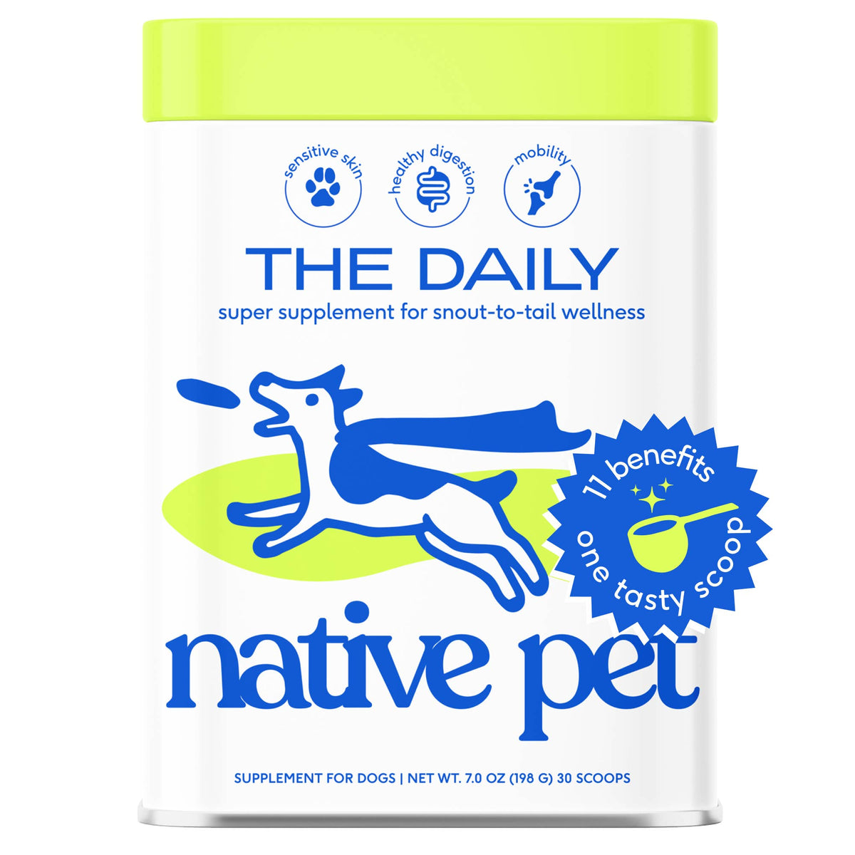Native Pet - The Daily Powder Supplement, 11-in-1 Multivitamins for Dogs - Doglicious Bakery Bites