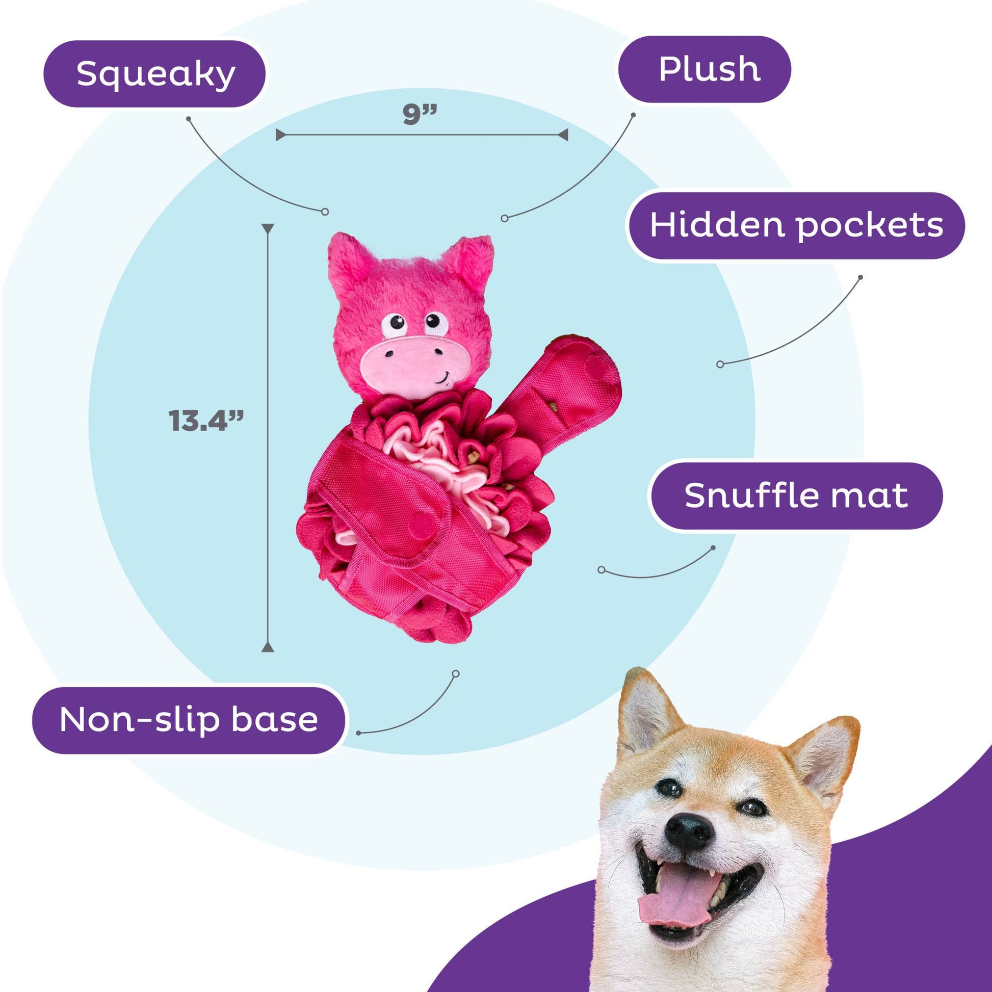 Nina Ottosson Snuffle Palz Pig TNT Pink Large - Doglicious Bakery Bites