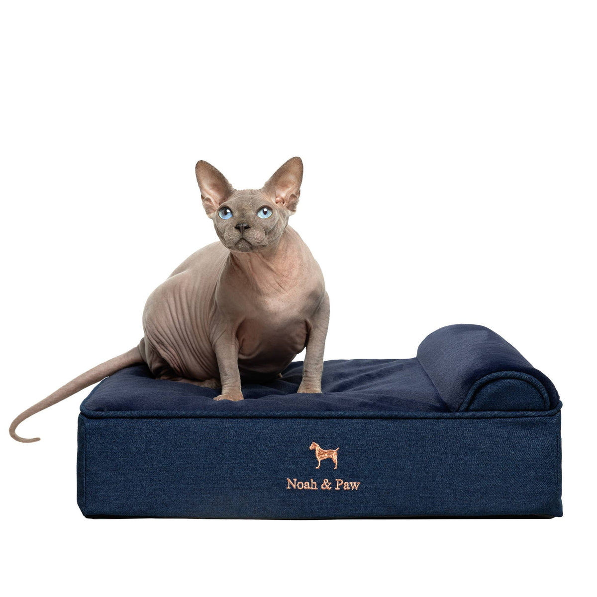 NOAH AND PAW LLC - Denim Orthopedic Dog Bed, Cooling Gel Memory Foam, Classic - Doglicious Bakery Bites