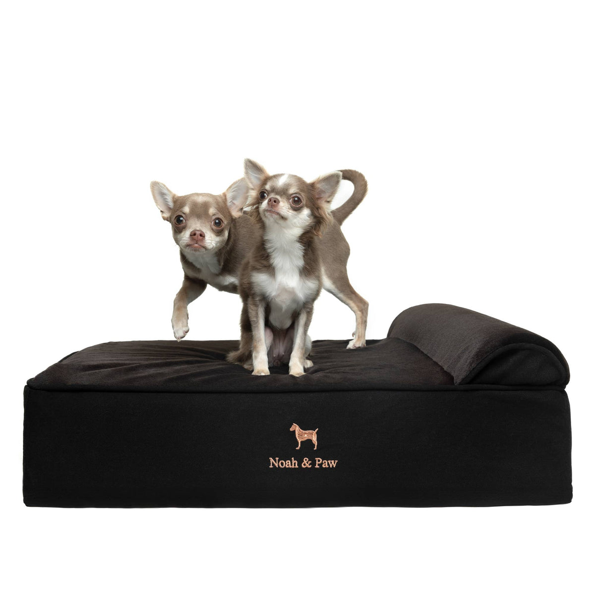 NOAH AND PAW LLC - Denim Orthopedic Dog Bed, Cooling Gel Memory Foam, Classic - Doglicious Bakery Bites