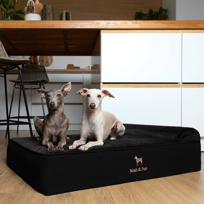 NOAH AND PAW LLC - Denim Orthopedic Dog Bed, Cooling Gel Memory Foam, Classic - Doglicious Bakery Bites
