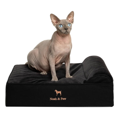 NOAH AND PAW LLC - Denim Orthopedic Dog Bed, Cooling Gel Memory Foam, Classic - Doglicious Bakery Bites