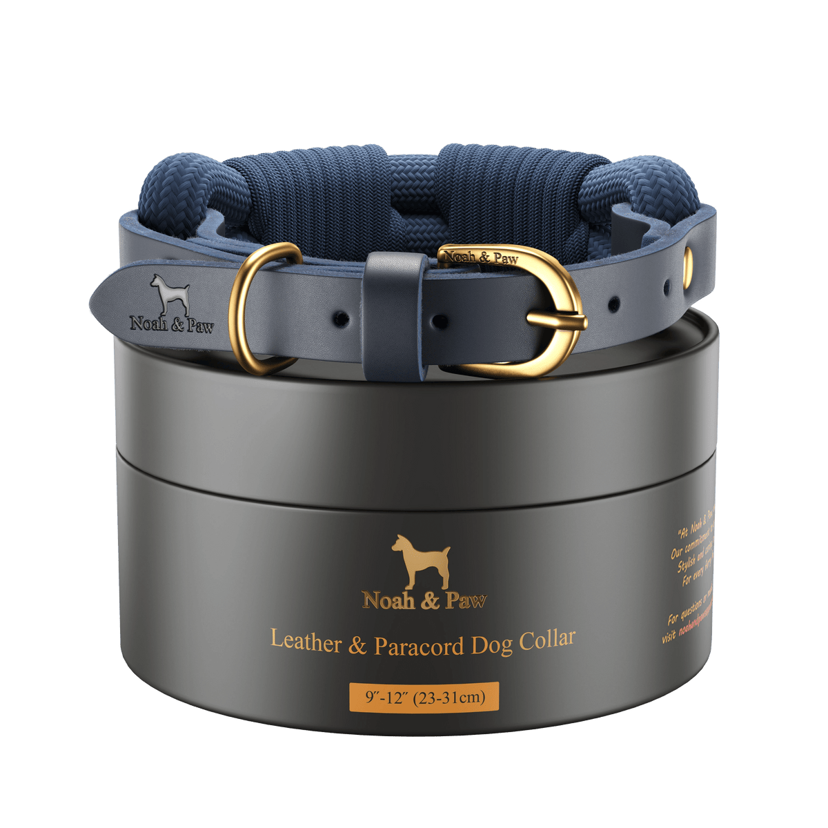NOAH AND PAW LLC - Dog and Cat Collar, Genuine Leather Combined with Paracord - Doglicious Bakery Bites