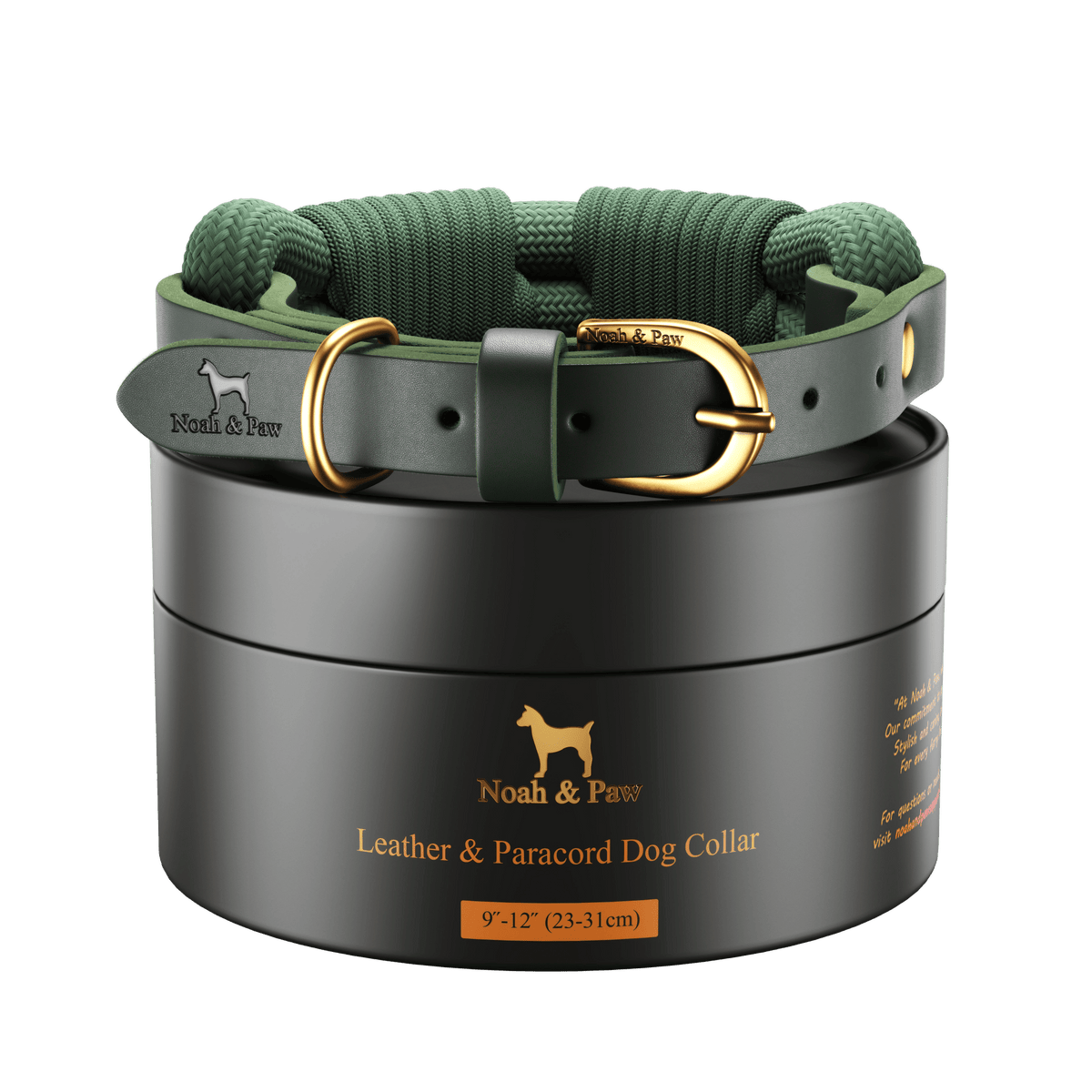 NOAH AND PAW LLC - Dog and Cat Collar, Genuine Leather Combined with Paracord - Doglicious Bakery Bites