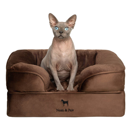 NOAH AND PAW LLC - Velvet Orthopedic Pet Bed, Cooling Gel Memory Foam - Doglicious Bakery Bites