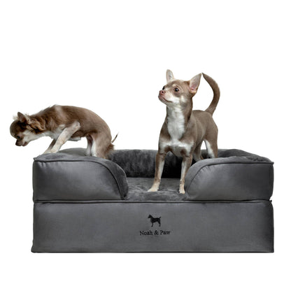 NOAH AND PAW LLC - Velvet Orthopedic Pet Bed, Cooling Gel Memory Foam - Doglicious Bakery Bites