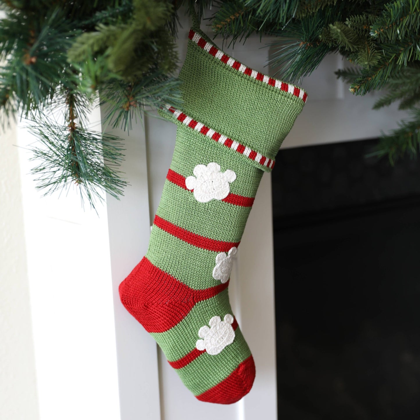 Paw Print Stocking - Green - Doglicious Bakery Bites