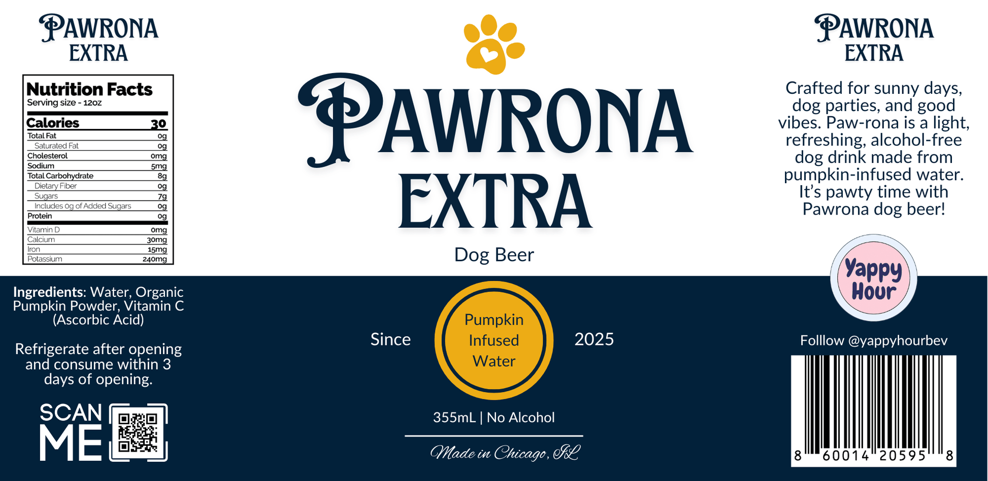Paw - Rona Dog Beer 12oz Pumpkin  - Doglicious Bakery Bites