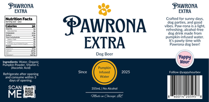 Paw - Rona Dog Beer 12oz Pumpkin  - Doglicious Bakery Bites