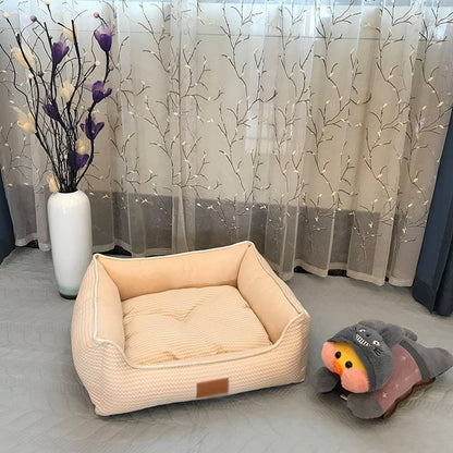 PAWPAWwholesale - Square Breathable Cotton and Linen Pet Bed_CWMM5263 - Doglicious Bakery Bites