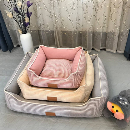 PAWPAWwholesale - Square Breathable Cotton and Linen Pet Bed_CWMM5263 - Doglicious Bakery Bites