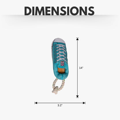 Pawsitively Plush: Squeaking Comfort Sneaker Dog Toy - Blue - Doglicious Bakery Bites