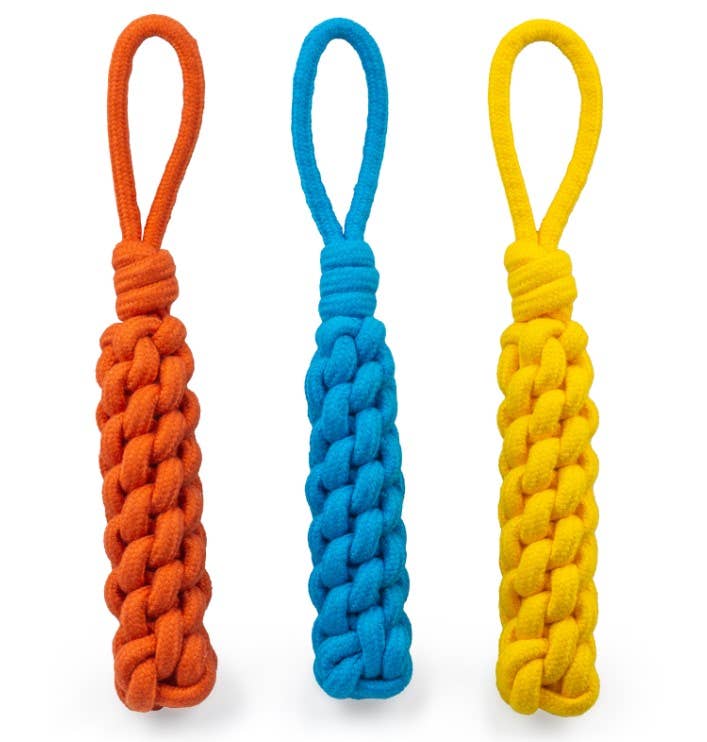 Pet Palette Distribution - ThoozyPet Knotted Stick Rope Dog Toy with Handle Orange 11" - Doglicious Bakery Bites