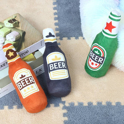 Petkin - Beer Bottle Dog Squeaky Toy - Doglicious Bakery Bites