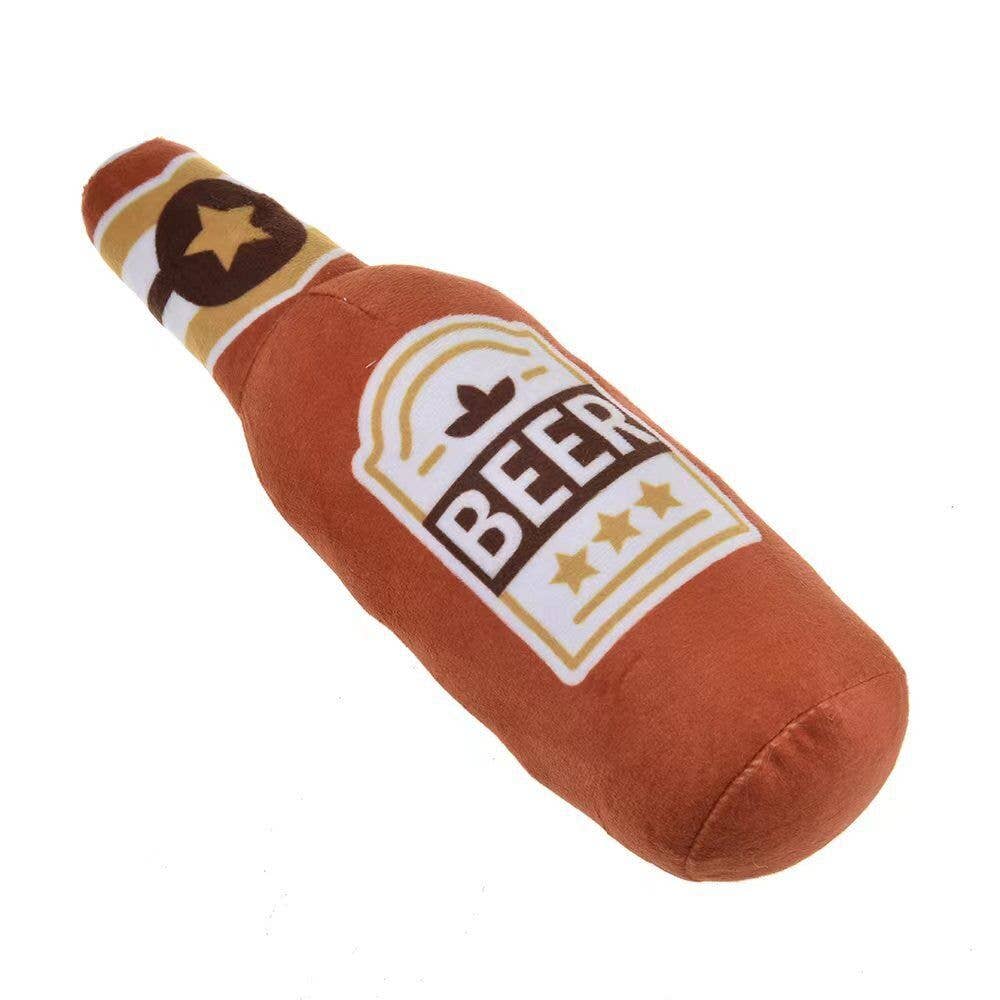 Petkin - Beer Bottle Dog Squeaky Toy - Doglicious Bakery Bites