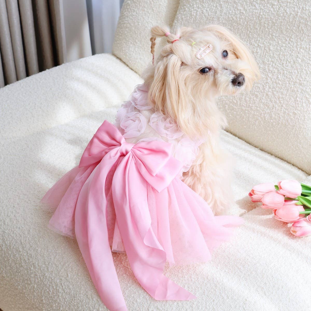 Pink Rose Pet Dress Soft Summer Style - Doglicious Bakery Bites