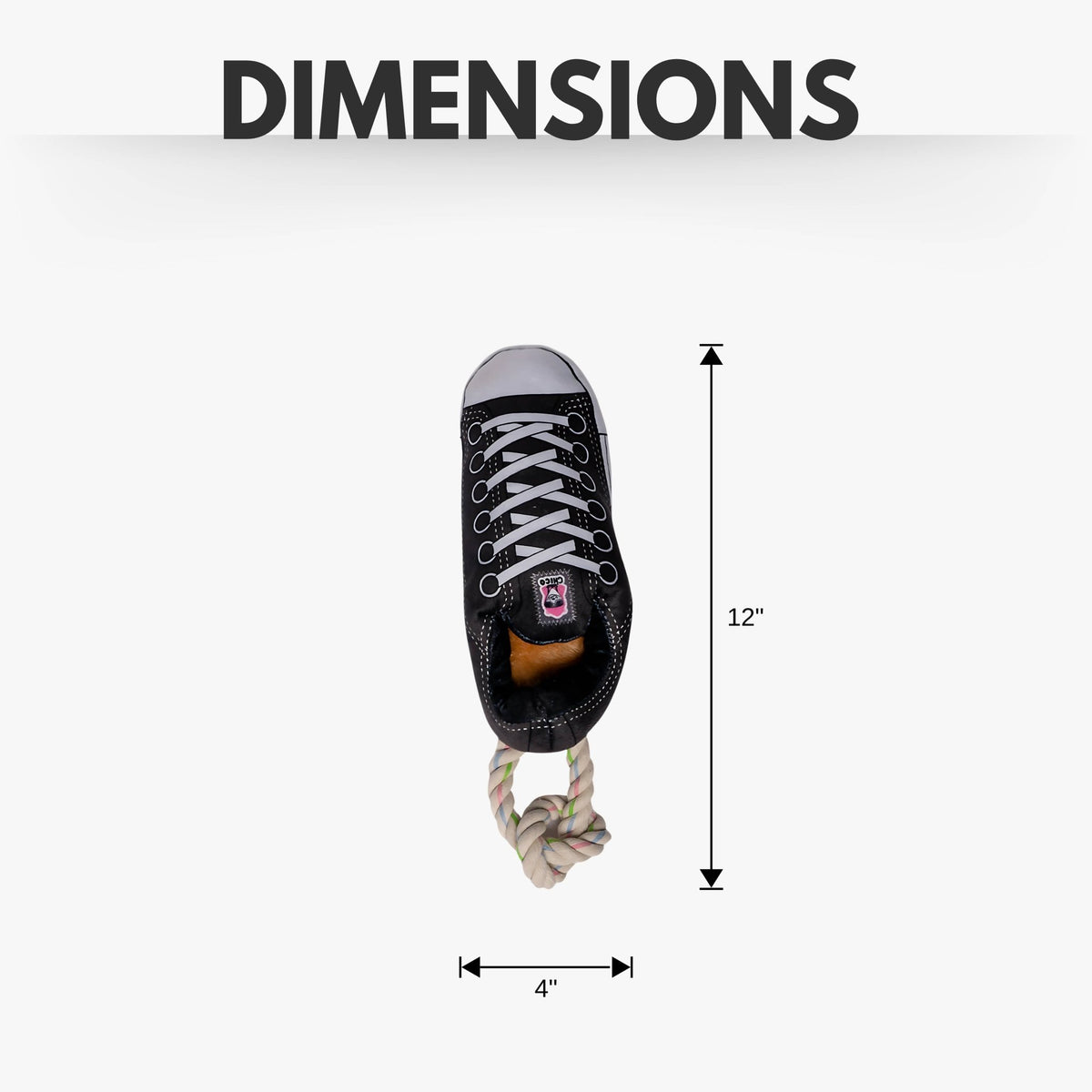 Plush Sneaker Toy - Black - Doglicious Bakery Bites
