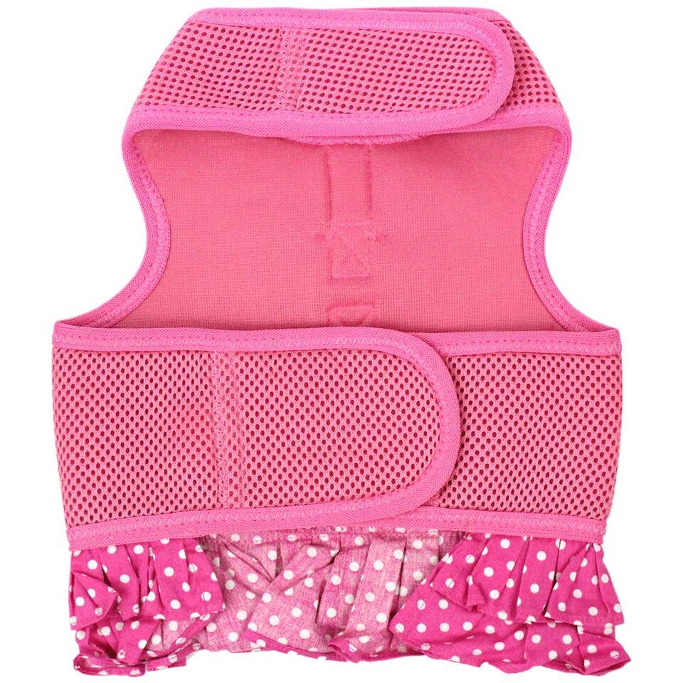Polka Dot Harness Dress Pink – Adjustable Dog Dress - Doglicious Bakery Bites