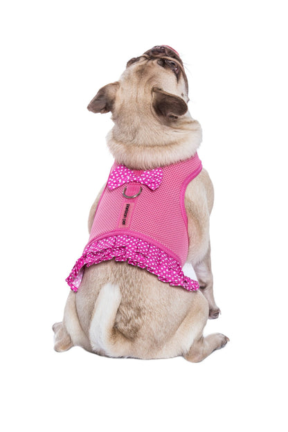 Polka Dot Harness Dress Pink – Adjustable Dog Dress - Doglicious Bakery Bites