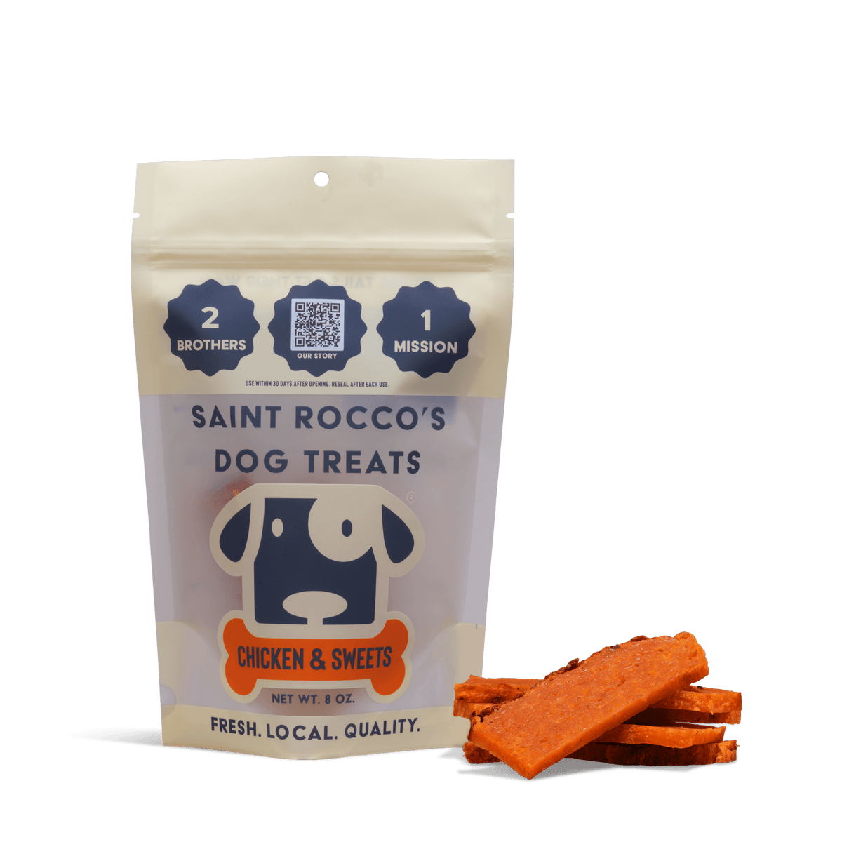 Saint Rocco's Treats - Chicken & Sweet Potato (8oz) - Doglicious Bakery Bites