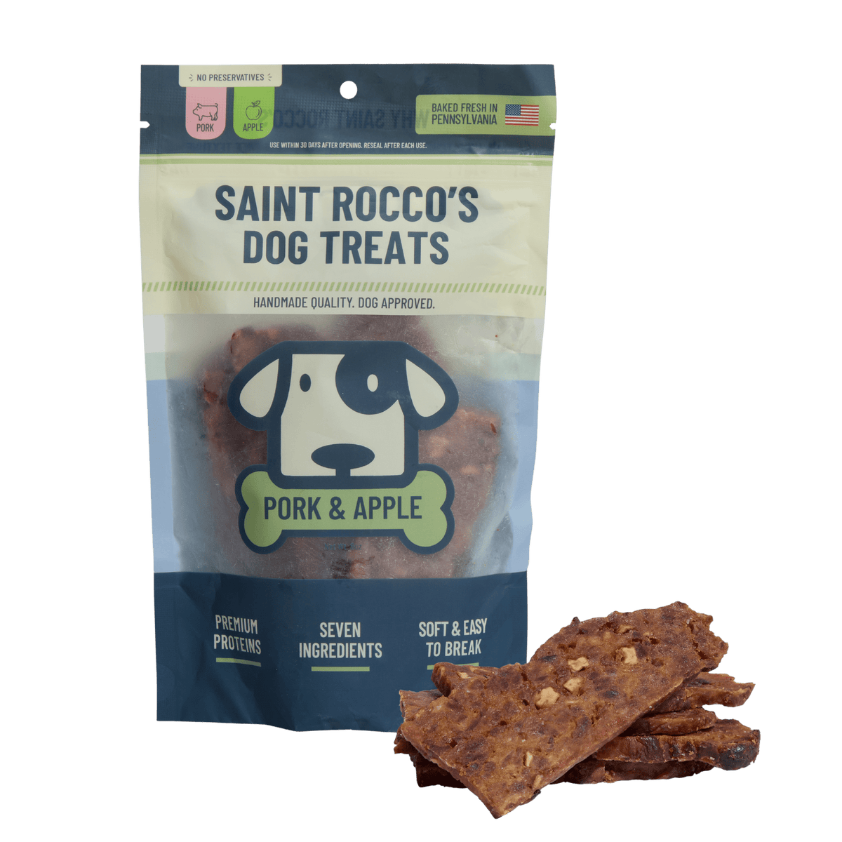 Saint Rocco's Treats - Pork and Apple - Doglicious Bakery Bites