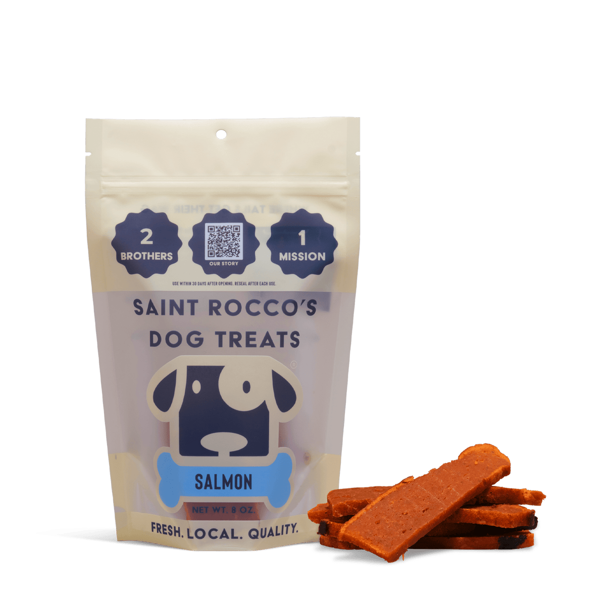 Saint Rocco's Treats - Wild-Caught Alaskan Salmon (8oz) - Doglicious Bakery Bites