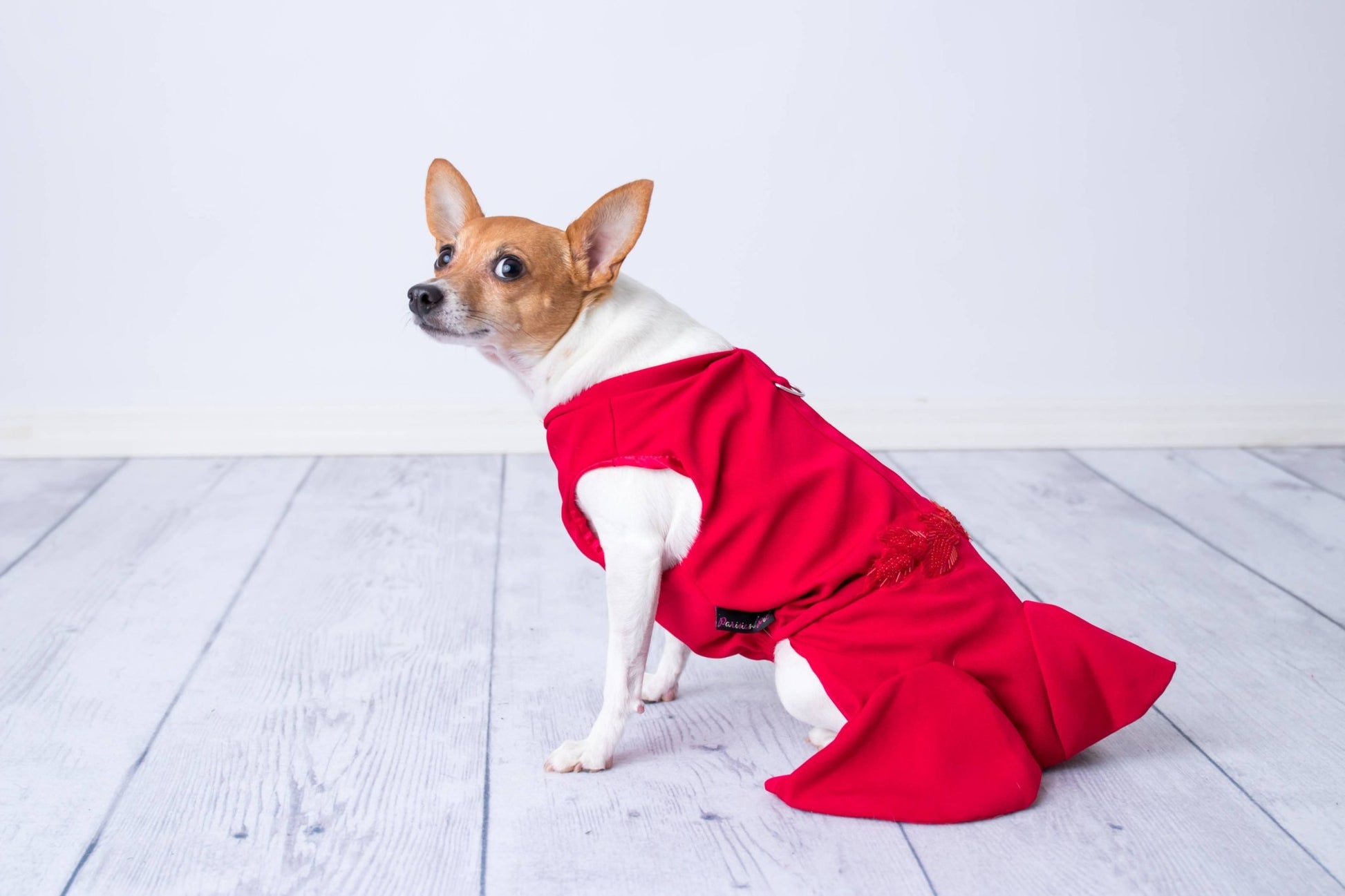Satin Embellished Dress Red – Elegant Dog Fashion - Doglicious Bakery Bites
