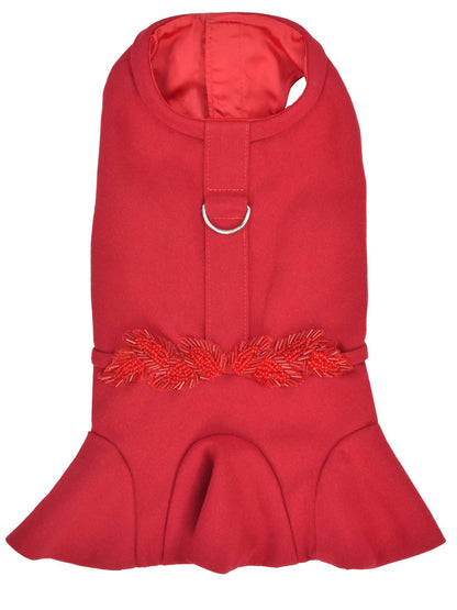 Satin Embellished Dress Red – Elegant Dog Fashion - Doglicious Bakery Bites